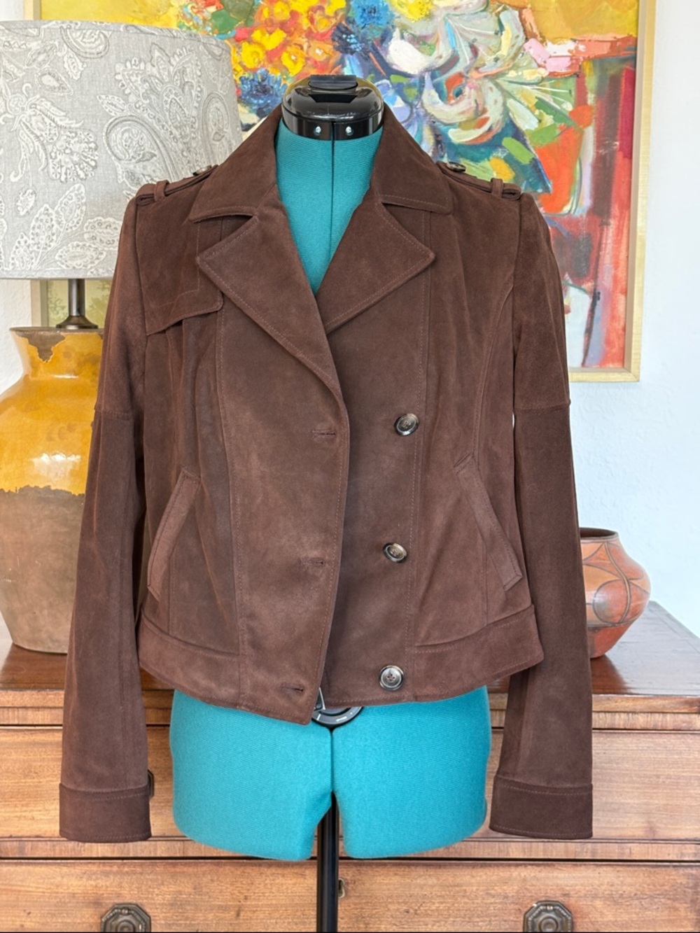 NWT Banana Republic Brown Suede Moto Jacket Women's - Picture 2 of 7